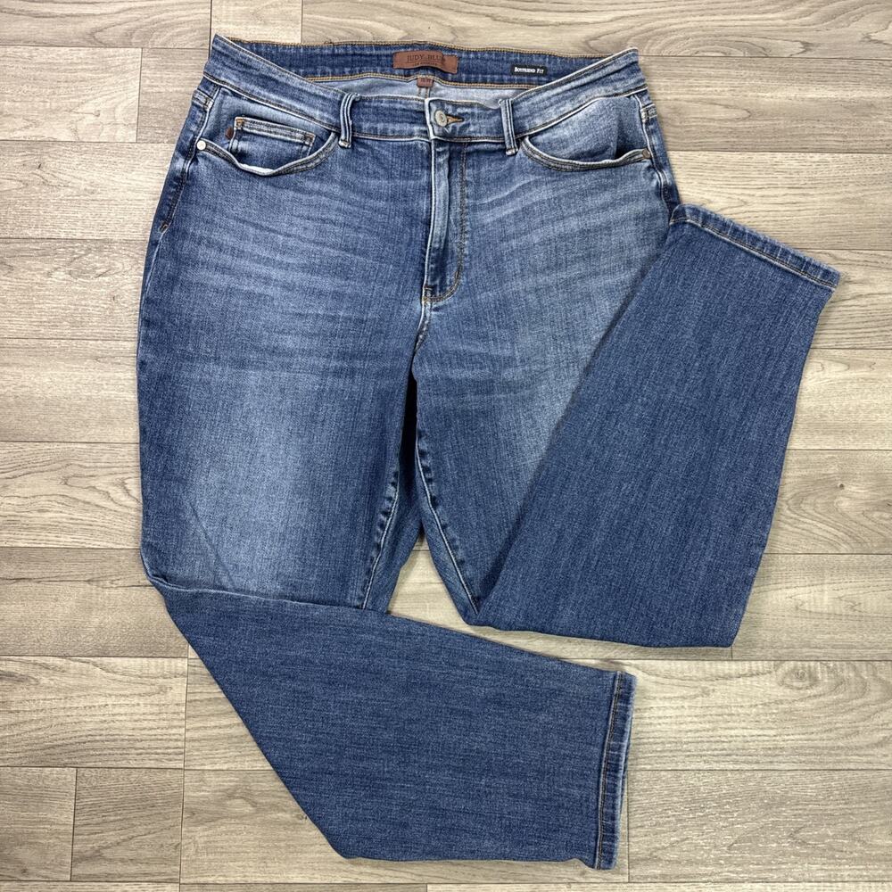Judy Blue Boyfriend Fit Straight Leg Denim Jeans Medium Wash sz 16W